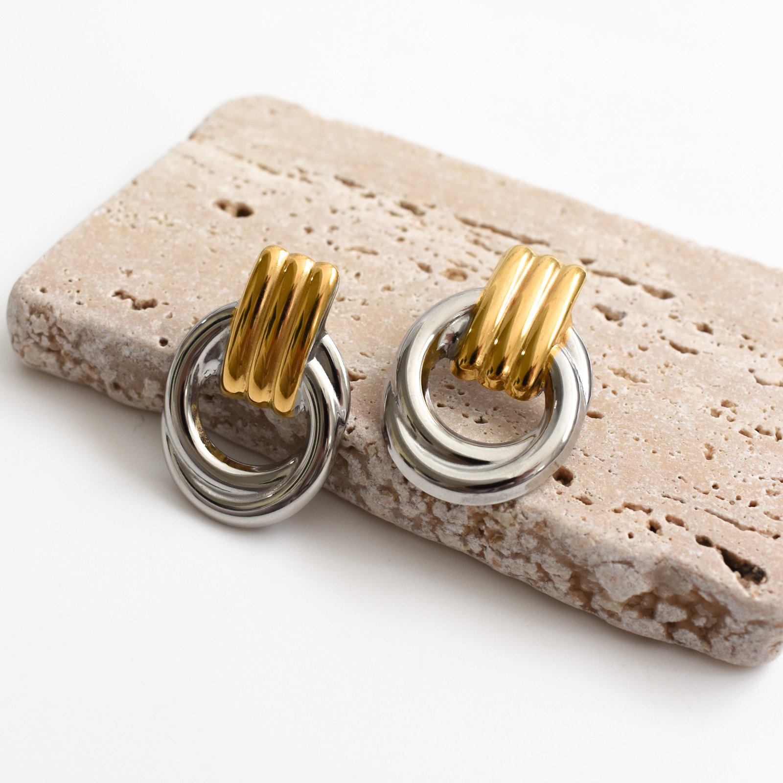 Ribbed Link Σκουλαρίκια