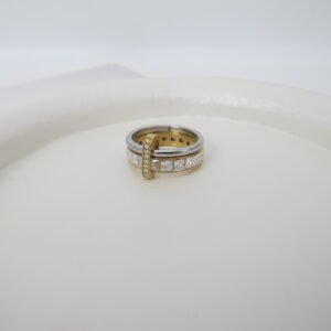 Two-tone crystal band δαχτυλίδι