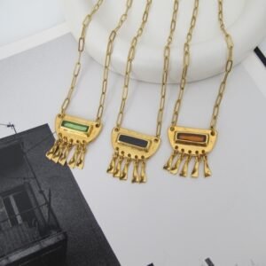 Geo metric Color Drop Κολιέ