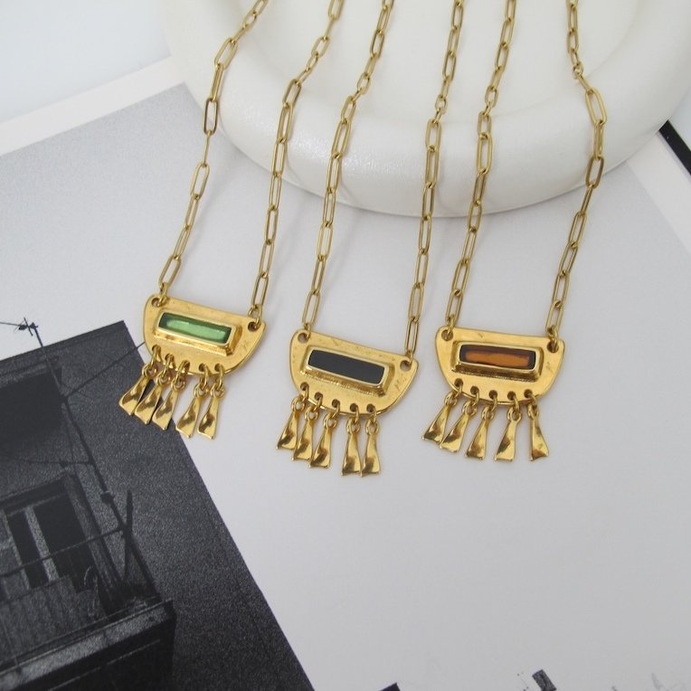 Geo metric Color Drop Κολιέ