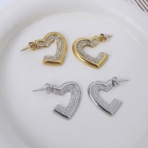 Glam heart hoop σκουλαρίκια