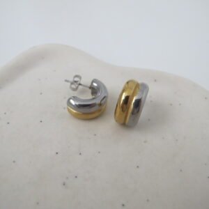 Ατσάλινοι Κρίκοι "Duo Glide" – Two-Tone Chunky Huggies