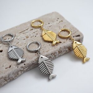 Fishbone Hoops Σκουλαρίκια