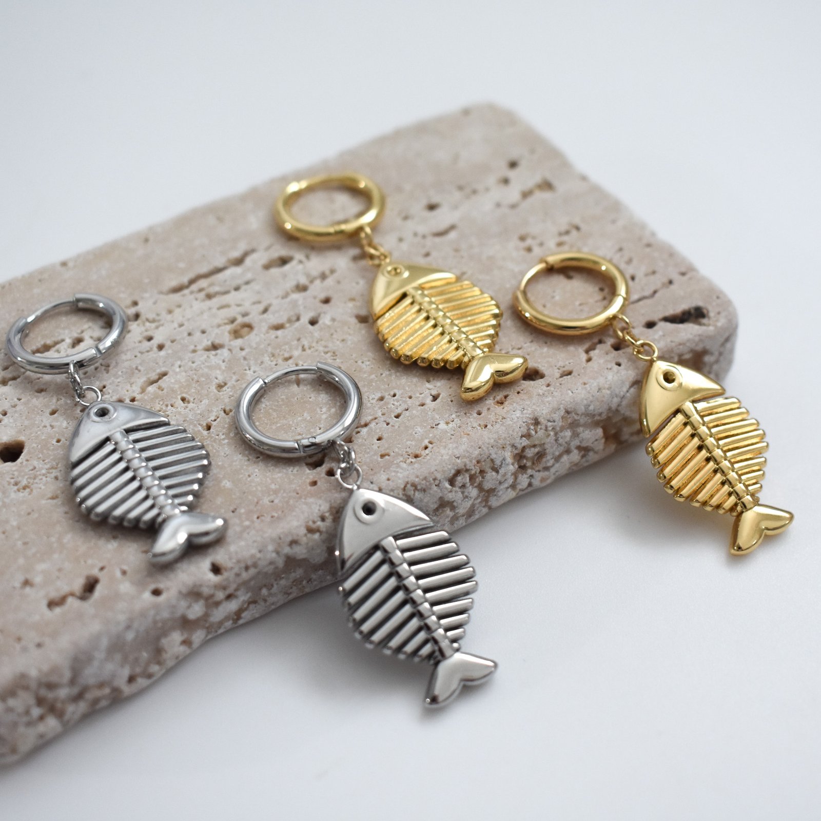 Fishbone Hoops Σκουλαρίκια