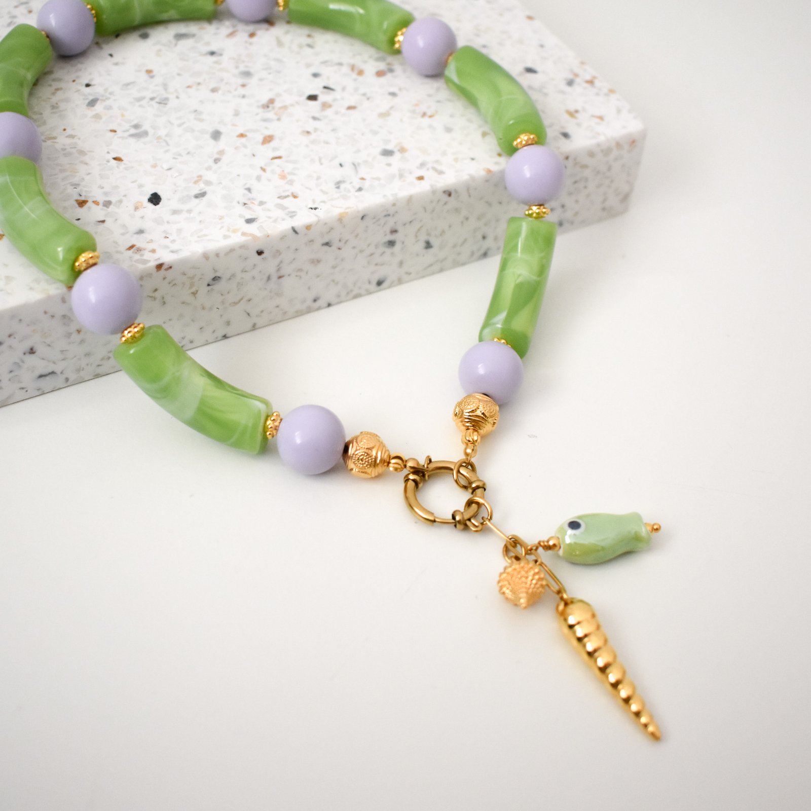 Green & Lilac Κολιέ