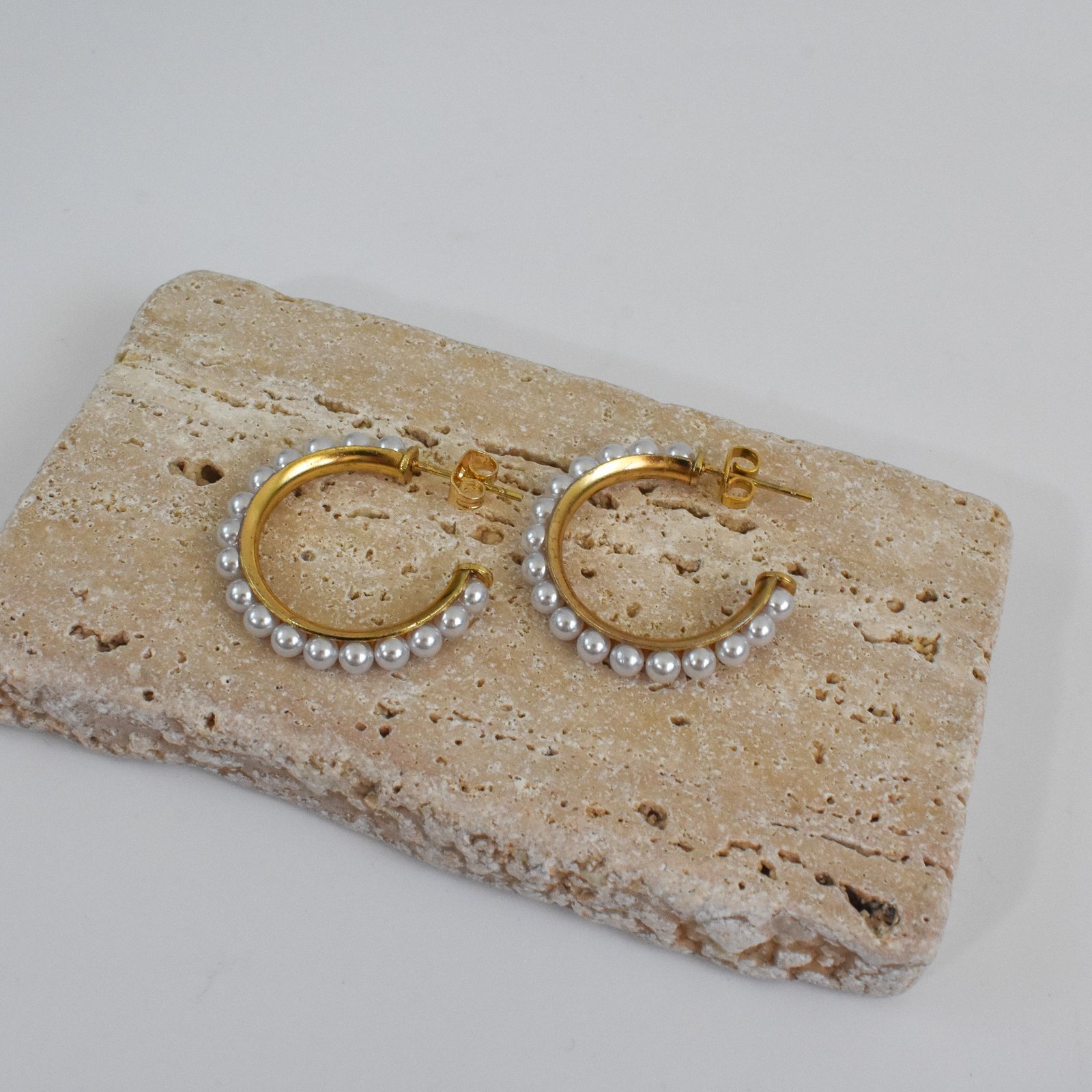 Pearl Hoop Σκουλαρίκια