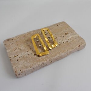 Geometric Crystal Hammered Σκουλαρίκια