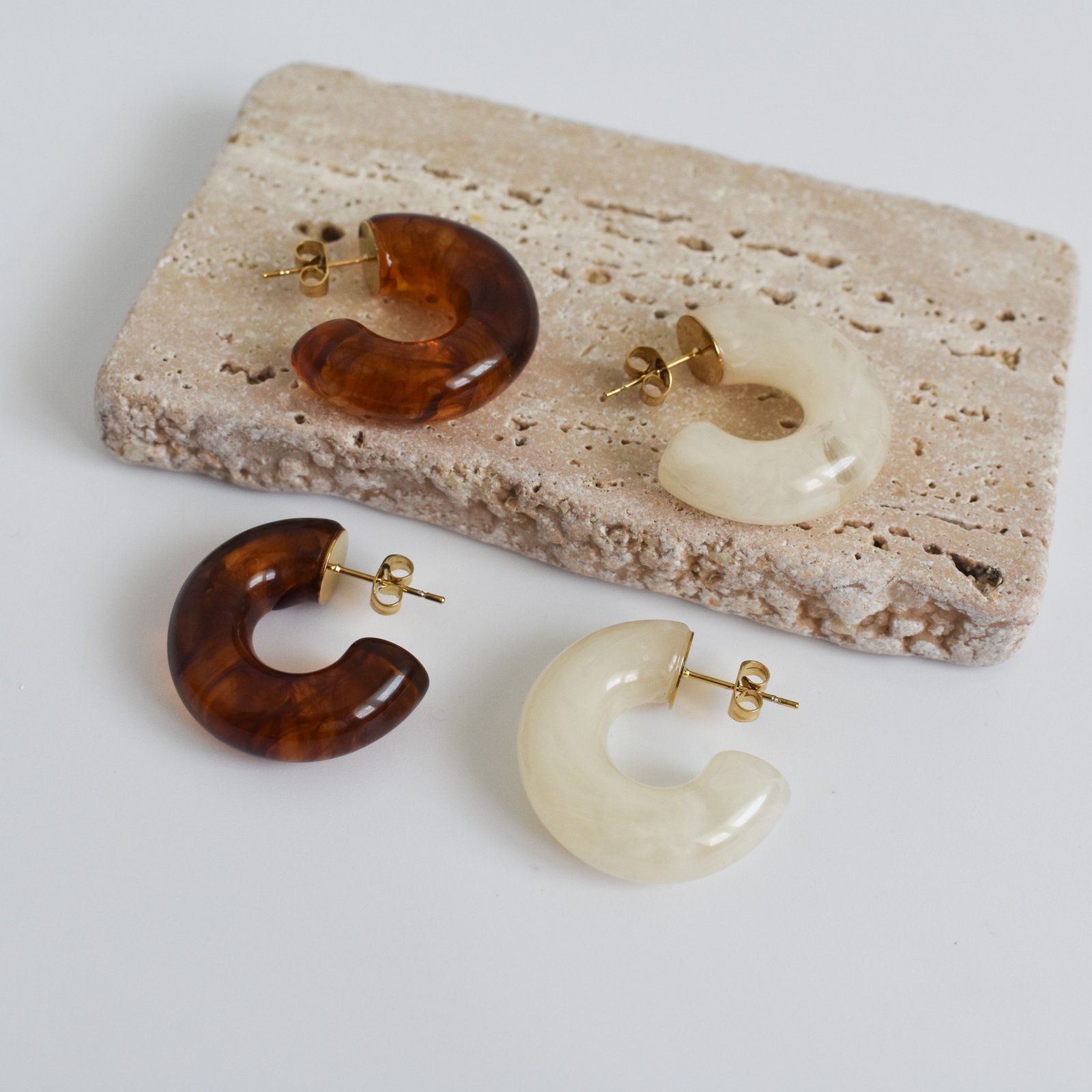 Chunky Resin Σκουλαρίκια
