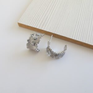 Textured Half Hoops Σκουλαρίκια