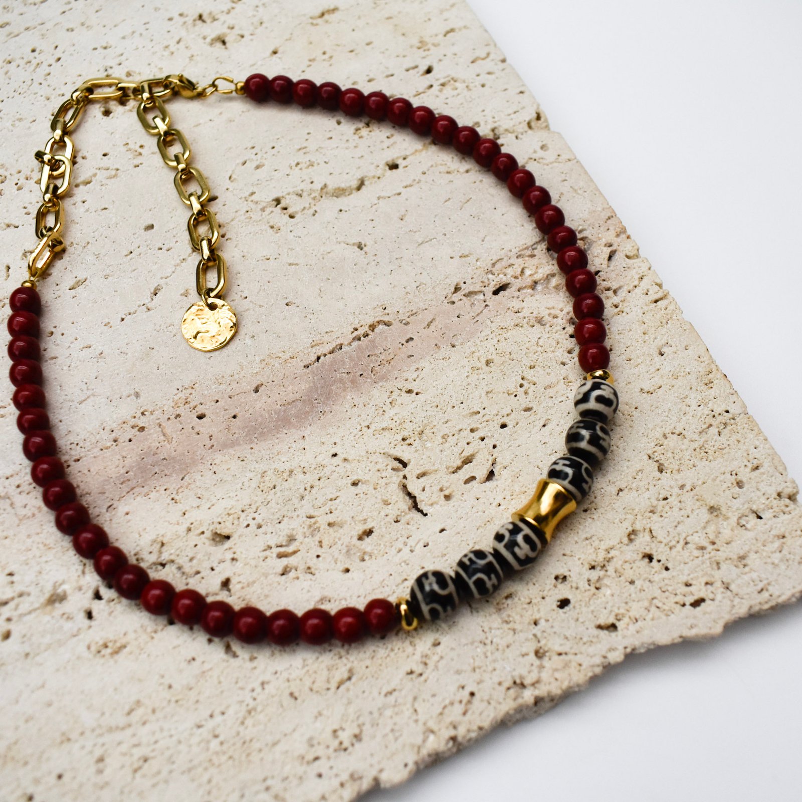 Tribal Patterned Gemstone Κολιέ