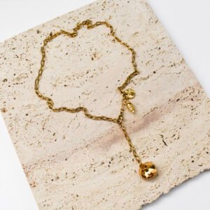 Gold Lariat Charm Κολιέ