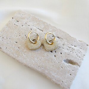 Crystal Heart Hoops Σκουλαρίκια
