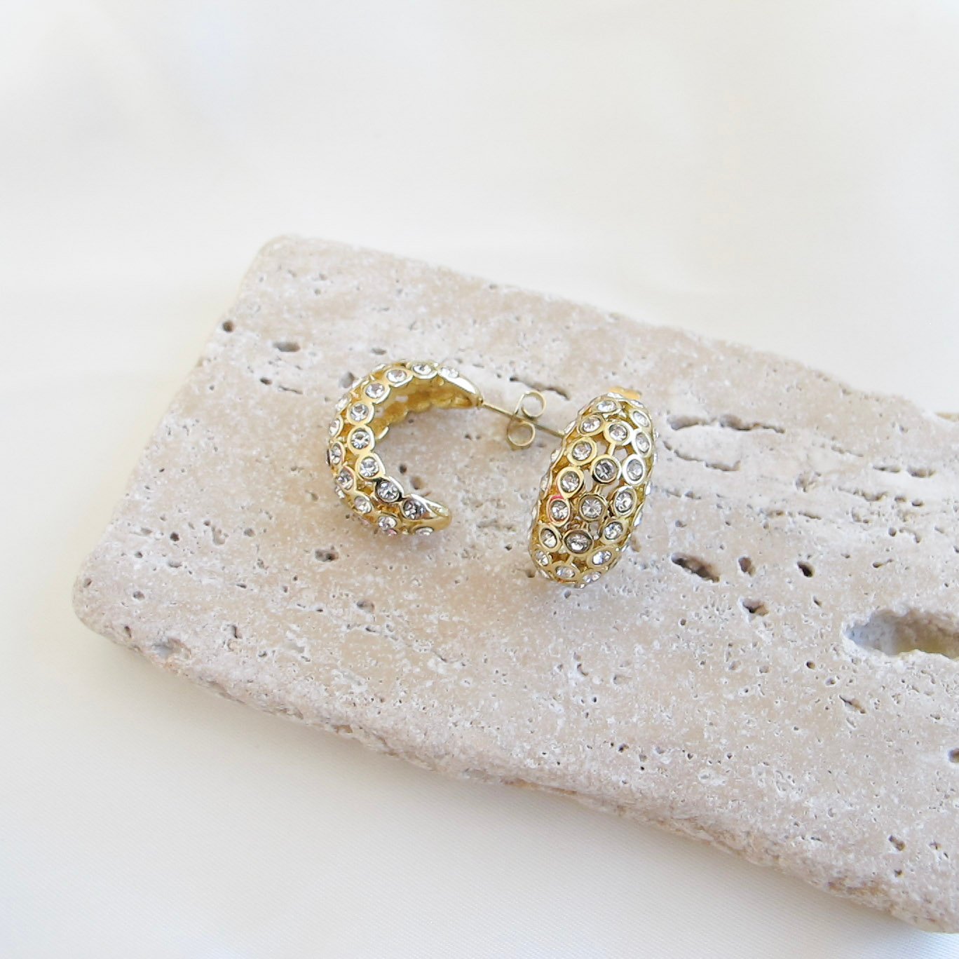 Sparkling Dome Hoops Σκουλαρίκια