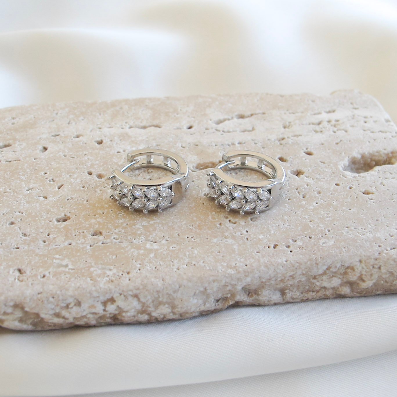 Marquise Zircon Hoops Σκουλαρίκια